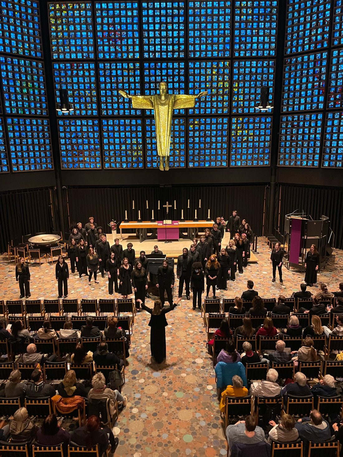 The University Singers in concert at the Kaiser Wilhelm Memorial Church in Berlin, Dr. Morgan Luttig conducting